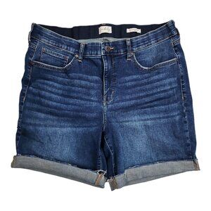 Wonderly Mid Rise Denim Bermuda Shorts Womens 16R Distressed Raw  Plus